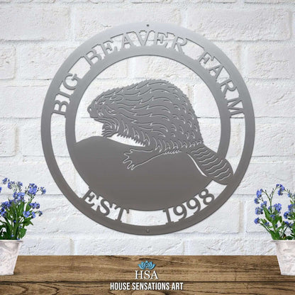 Personalized Beaver Sign-Nautical Decor-HouseSensationsArt