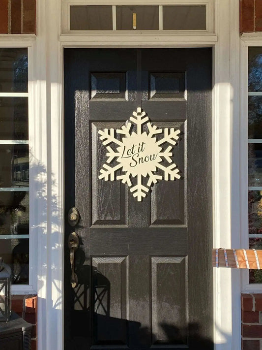 Let it Snow Snowflake Monogram Sign Seasonal Decor House Sensations Art