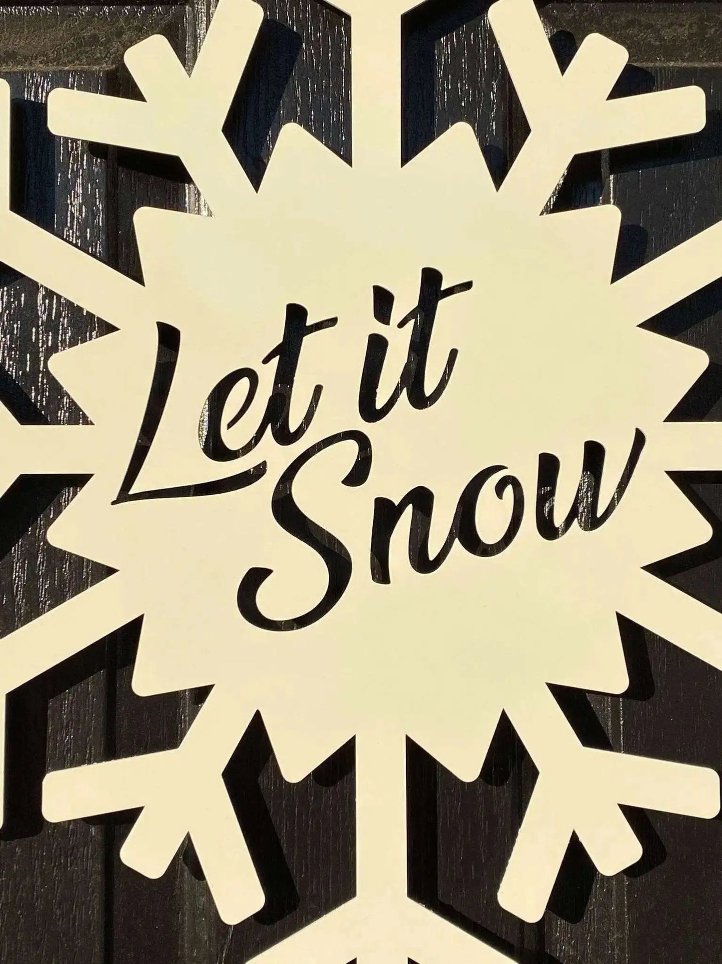 Let it Snow Snowflake Monogram Sign Seasonal Decor House Sensations Art