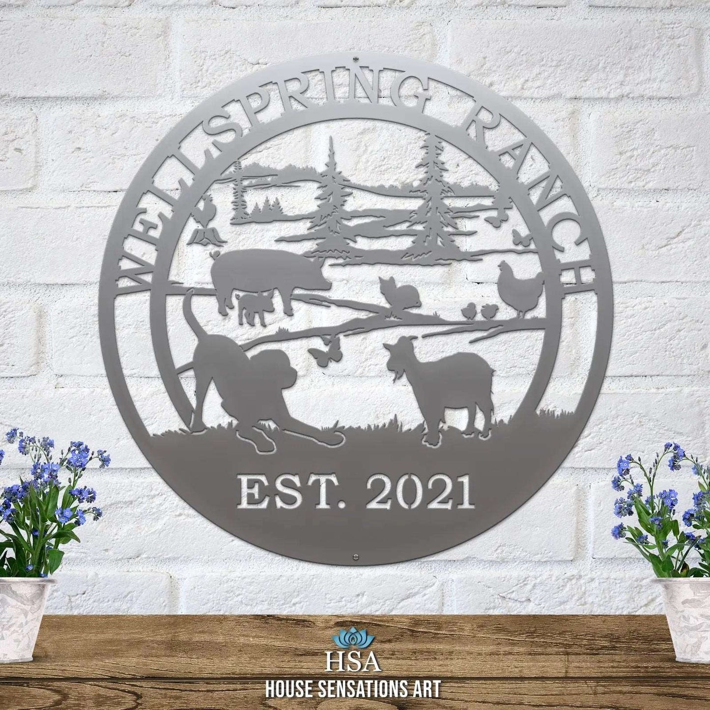 Hobby Farm Animals Metal Ranch Sign Ranch Sign House Sensations Art   