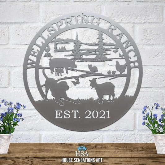 Hobby Farm Animals Metal Ranch Sign-Ranch Sign-HouseSensationsArt