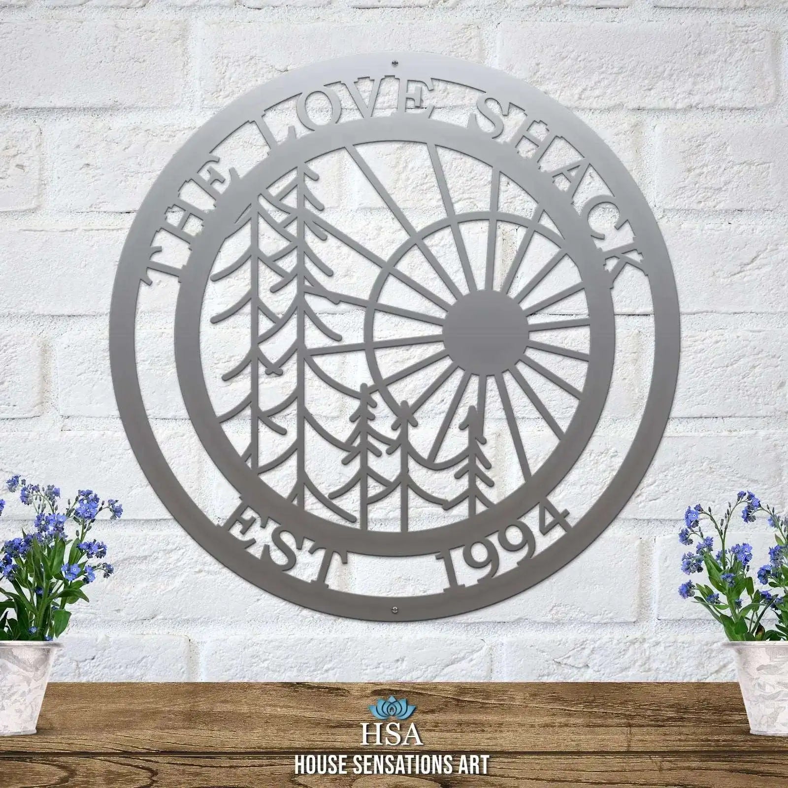 Modern Tree with Sun Scene Metal Sign Tree of Life Sign House Sensations Art