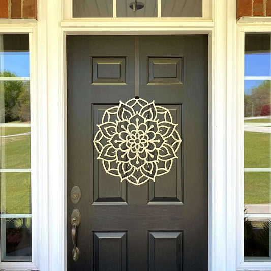 Lotus Mandala Door Wreath Monogram House Sensations Art