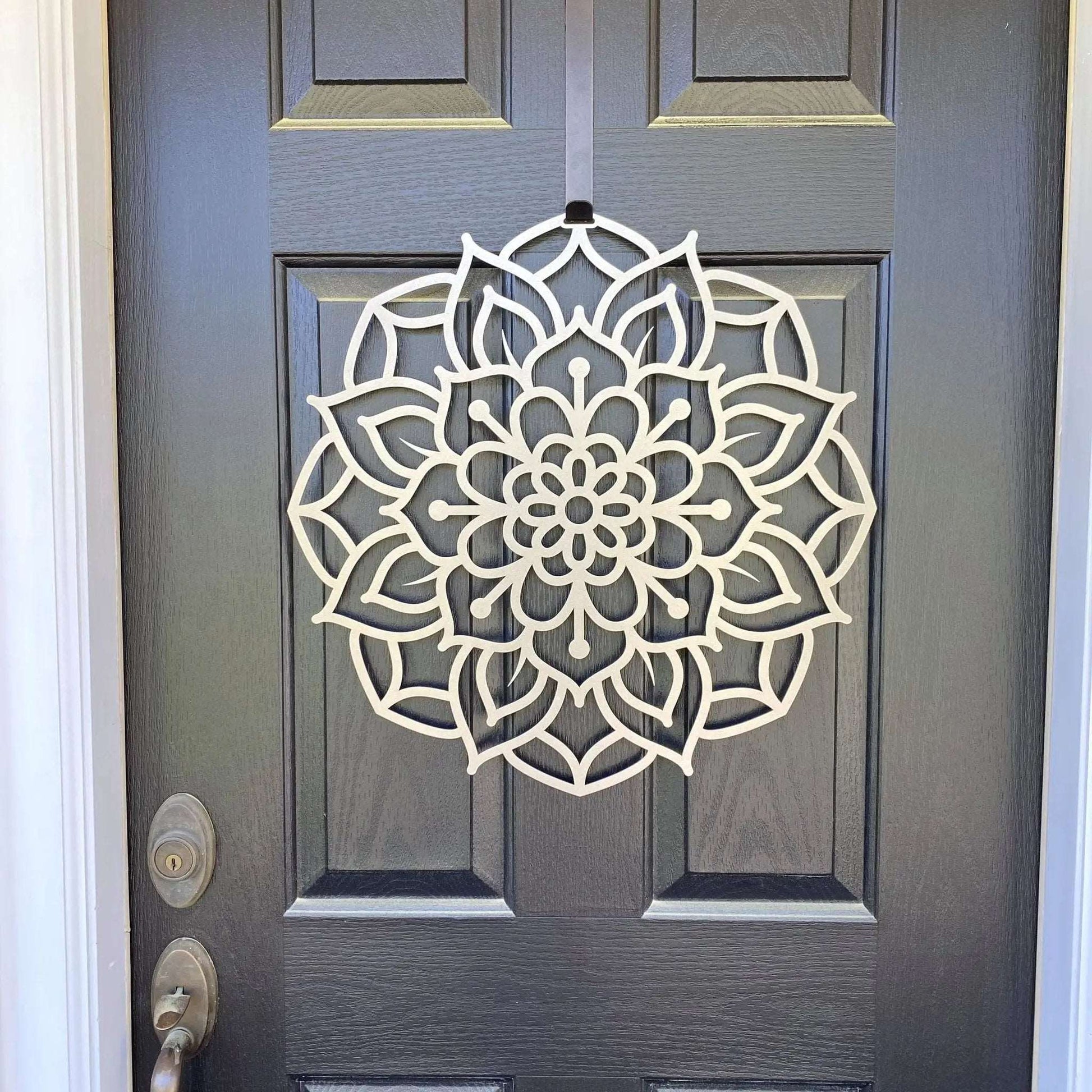 Lotus Mandala Door Wreath-Monogram-HouseSensationsArt