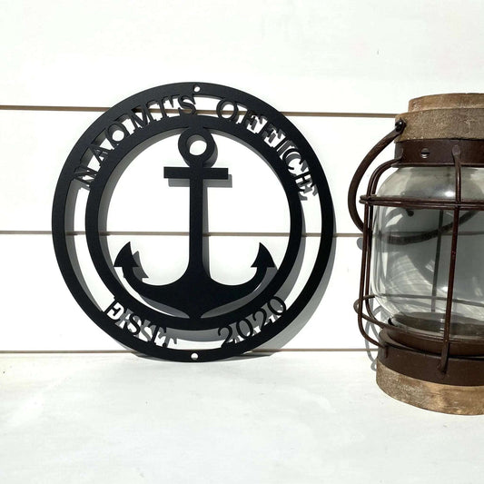 Personalized Anchor Sign Nautical Decor House Sensations Art   