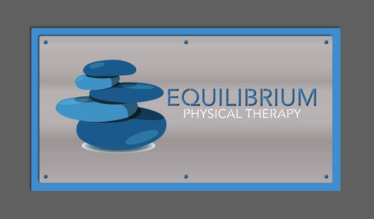 18" x 36" Laser Cut & UV Printed Combo Custom Sign For Equilibrium Physical Therapy - HouseSensationsArt