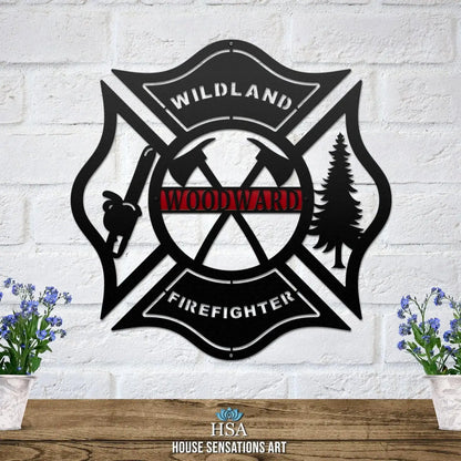 Wildland Firefighter Metal Maltese Sign Americana Sign House Sensations Art