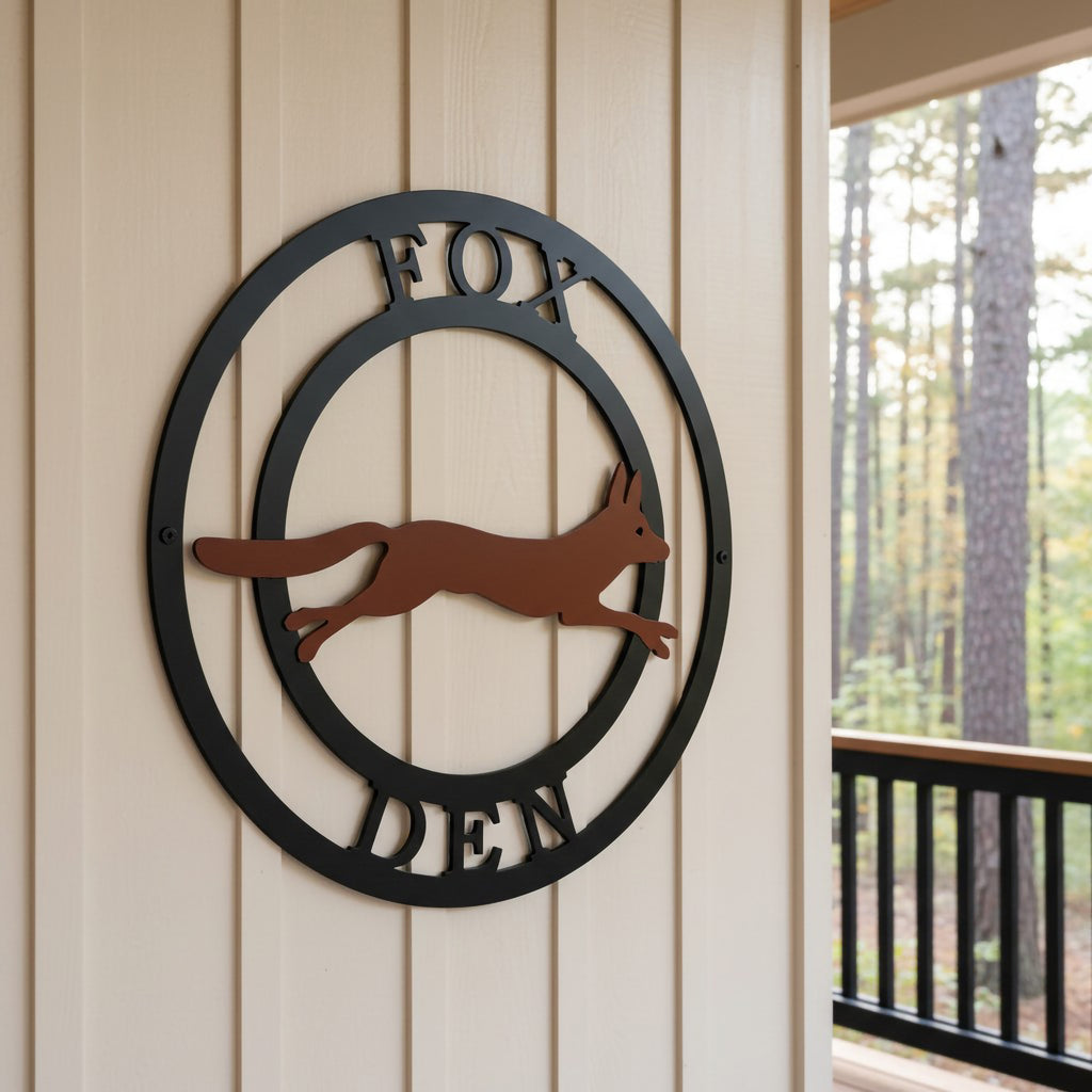 Custom Fox Sign – Rustic Metal Decor for Cabins, Homes & Gifts