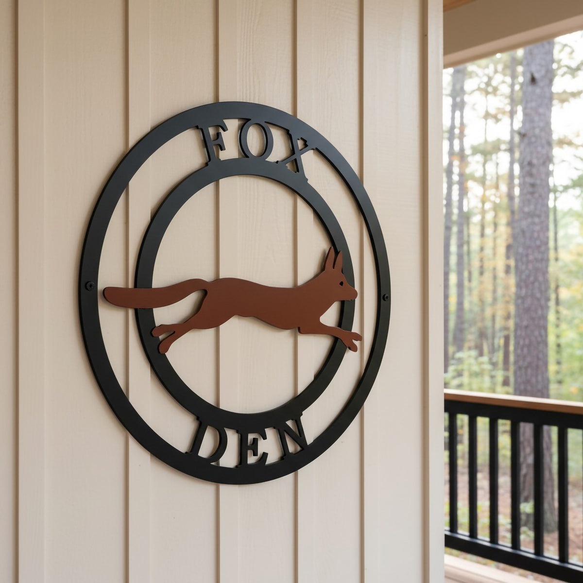 Personalized Two Color Fox Ranch Sign, Metal Wall Art & Custom Metal Sign