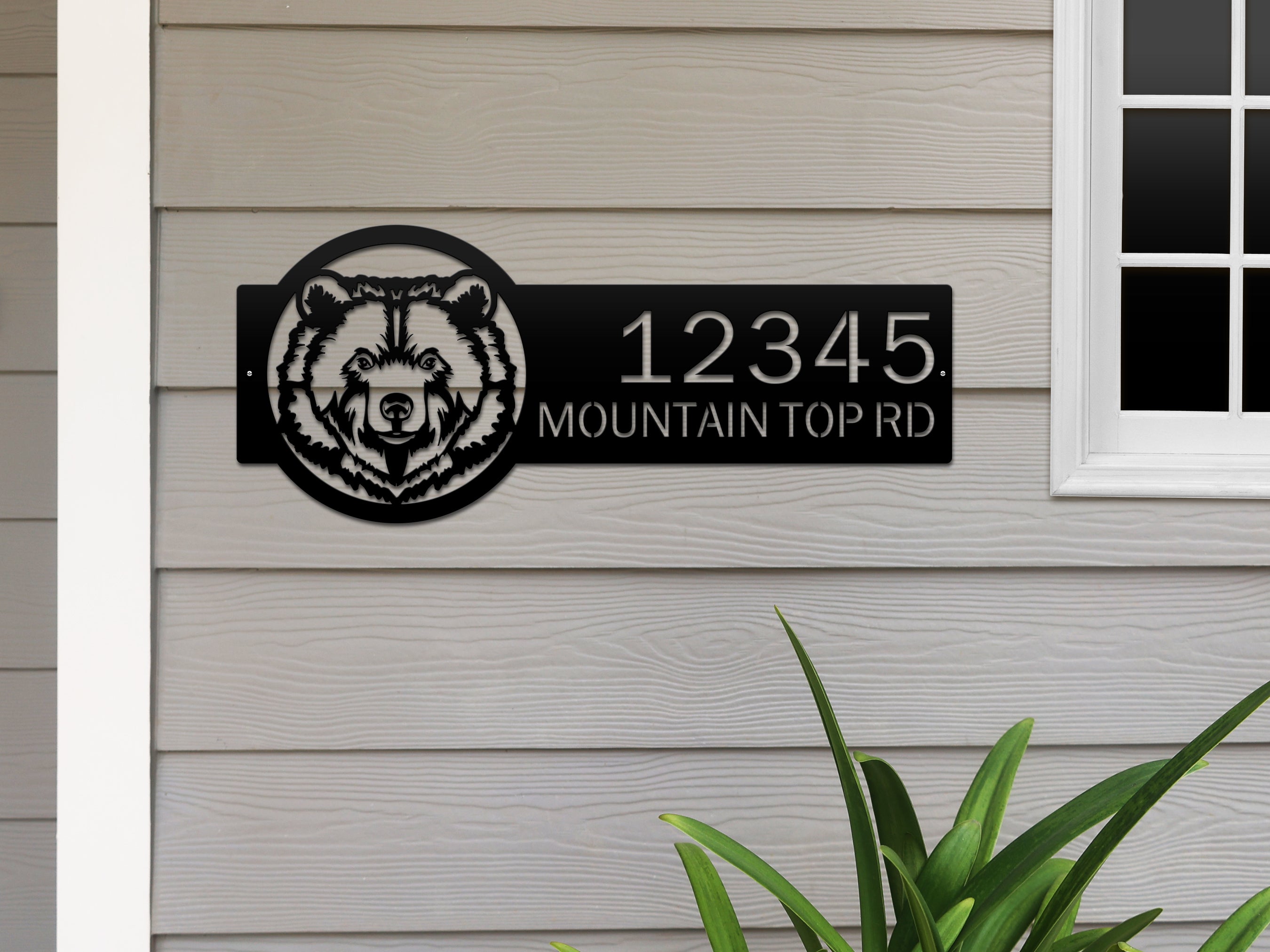 Bear Monogram Address Plaque, Cabin cheapest Street Number Sign, Metal House Numbers, Cabin Address Plaque