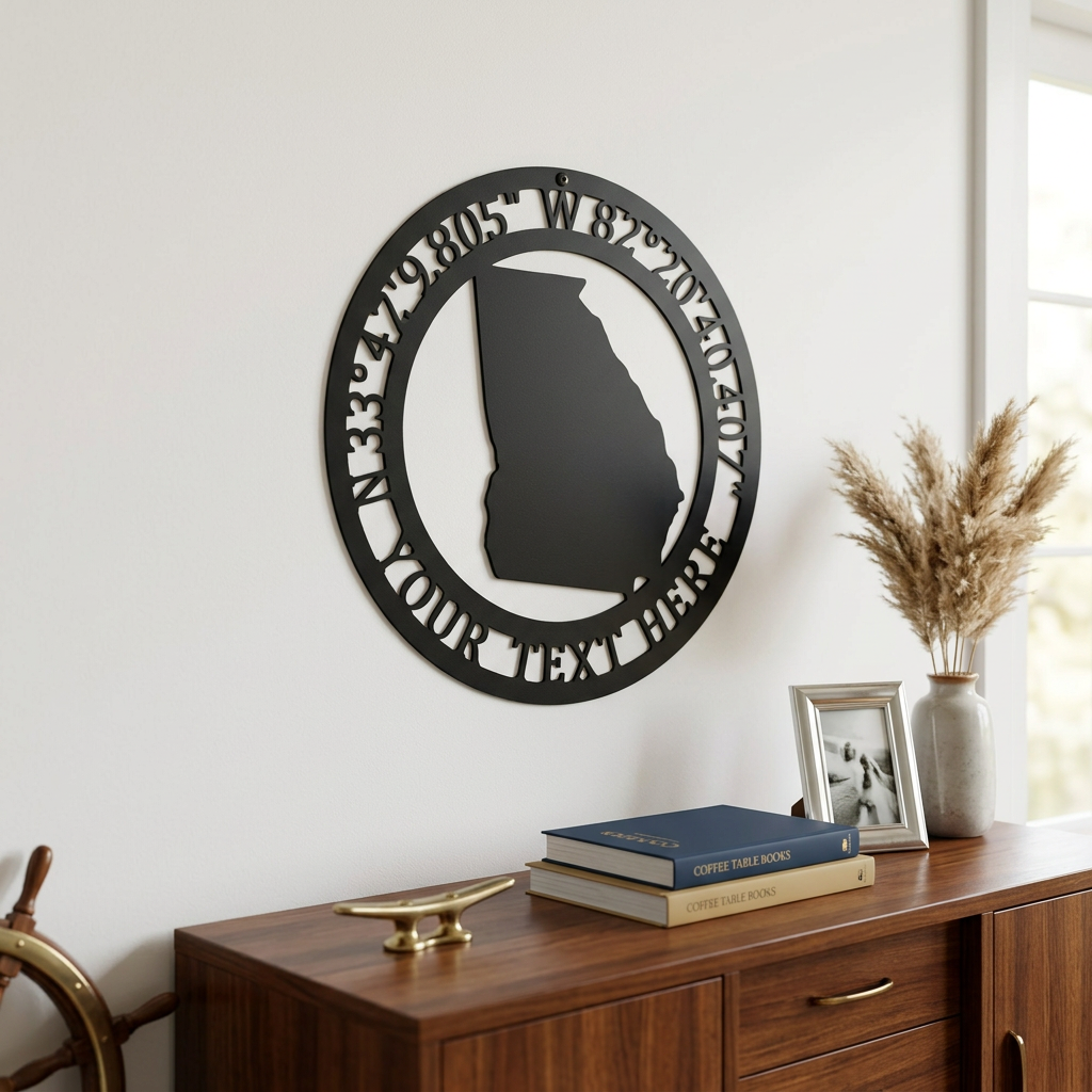 Letrero personalizado de coordenadas GPS – Decoración de pared de metal personalizada