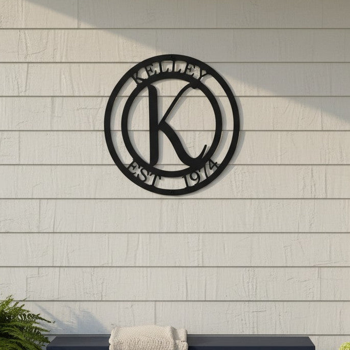Monogram Metal Sign  Custom Family Name Wall Decor – HouseSensationsArt