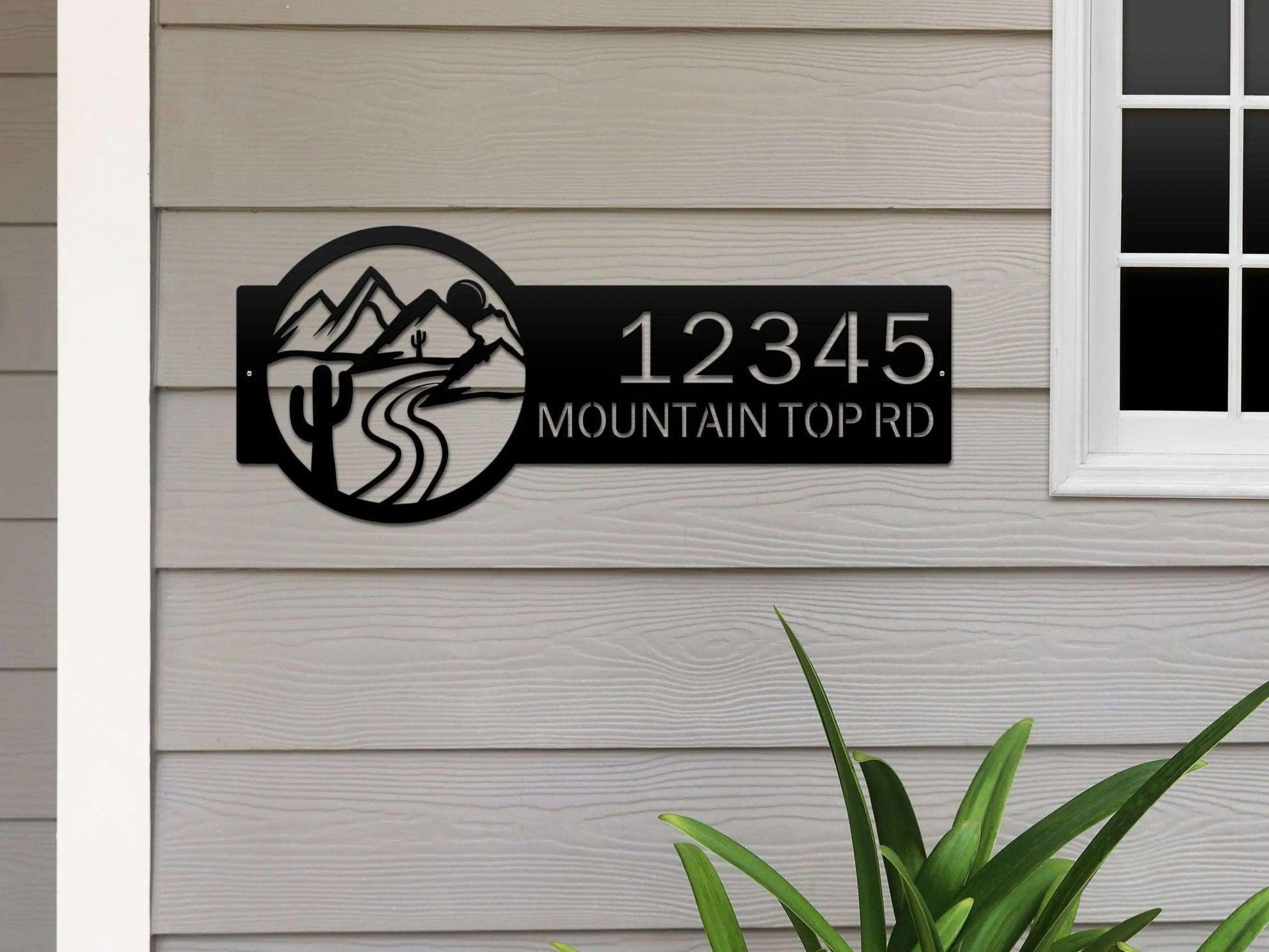 Desert Mountain Monogram Address Plaque Address sign House Sensations Art   