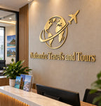 Custom 3D Individual Cut Brushed Gold Business Sign, Raised Logo Wall Art for Office Decor