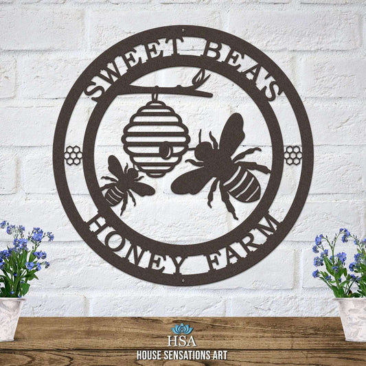 Honey Bee Family Name Established Sign-Family Sign-HouseSensationsArt
