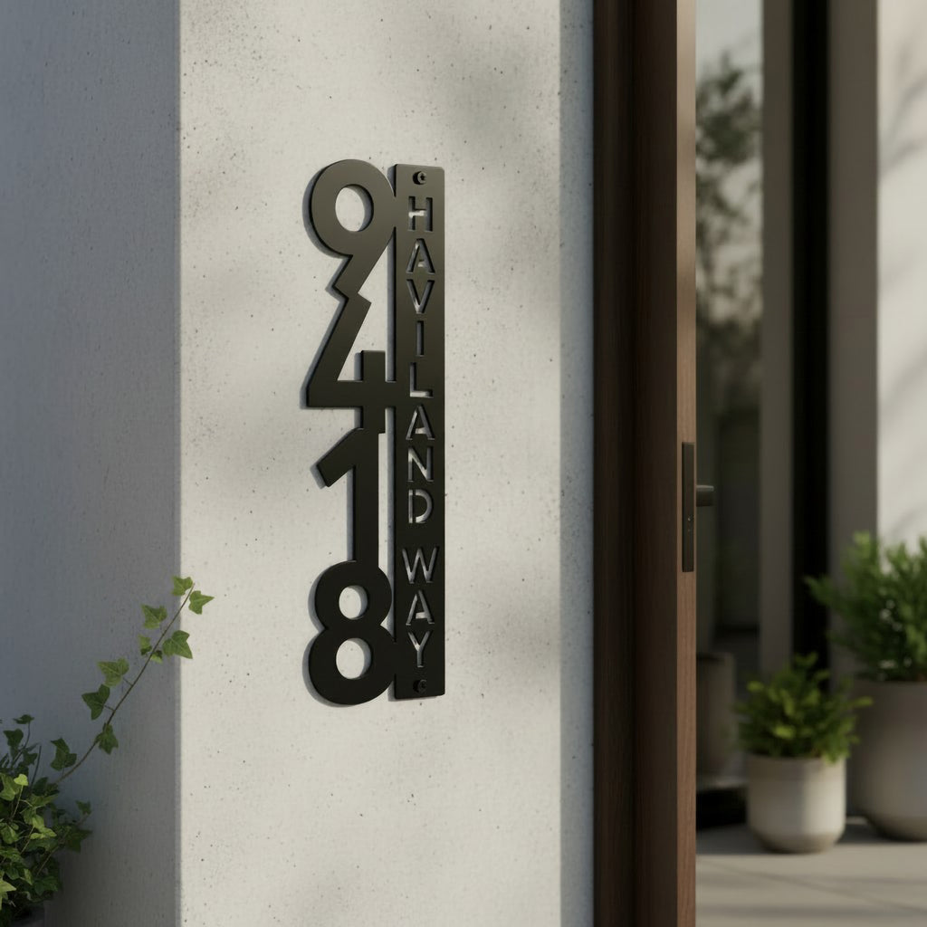 Letrero vertical con dirección de casa – Letrero personalizado con número de casa para buzón – Letreros de dirección para exteriores resistentes a la intemperie para decoración del hogar y regalo de inauguración