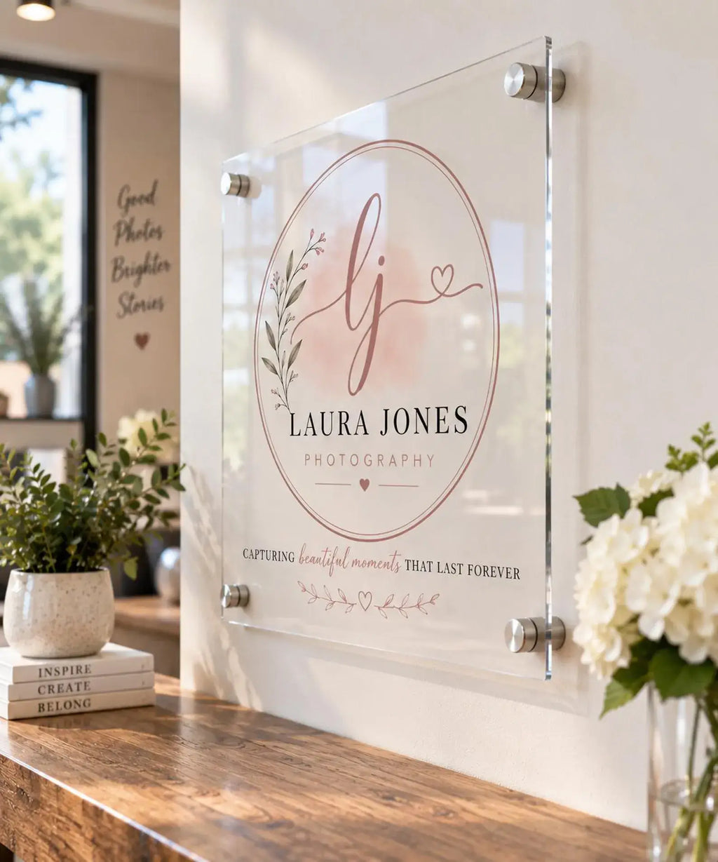 Custom Business Sign, Acrylic Business Logo for Lobby & Office Decor