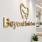 Custom 3D Individual Cut Brushed Gold Business Sign, Raised Logo Wall Art for Office Decor