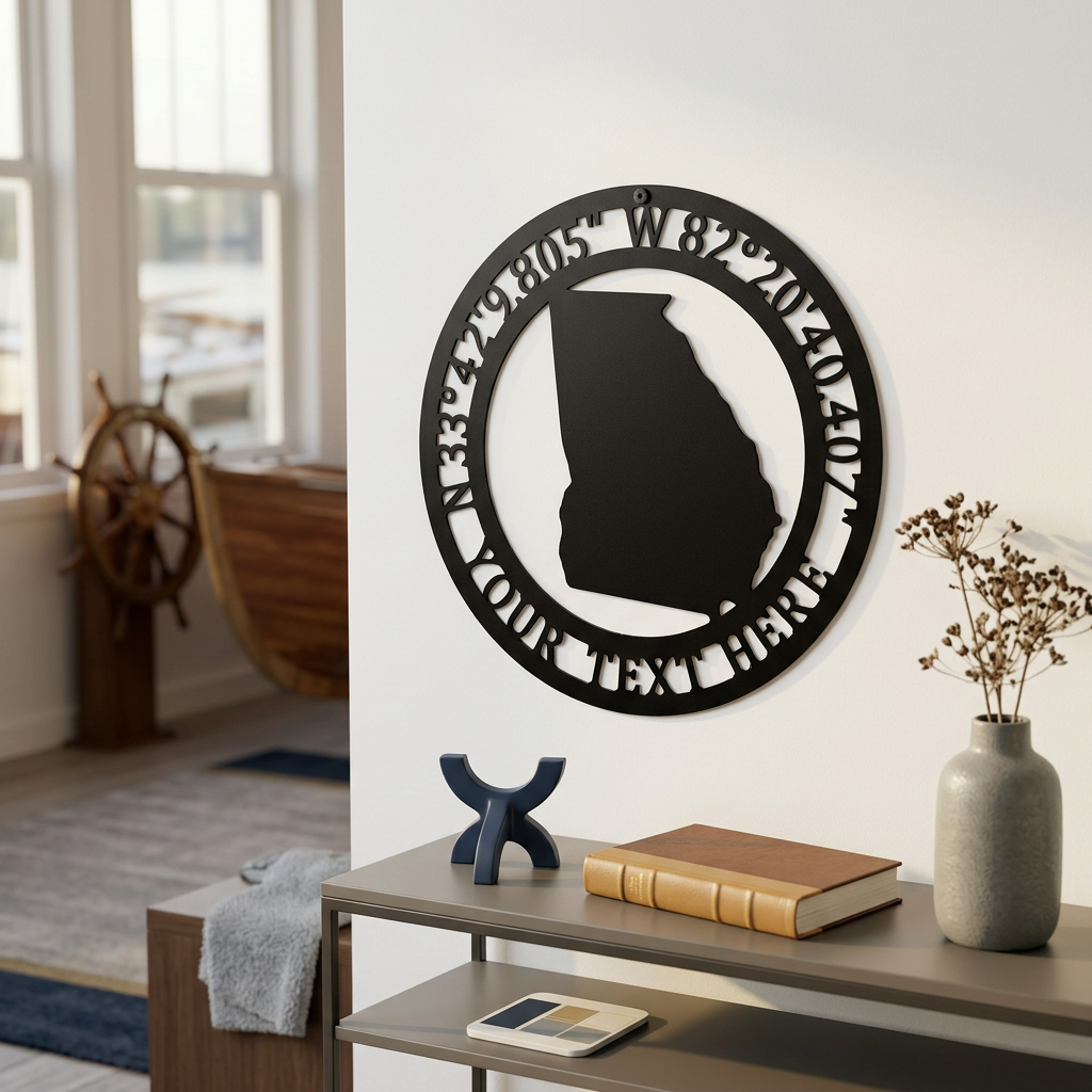 Letrero personalizado de coordenadas GPS – Decoración de pared de metal personalizada