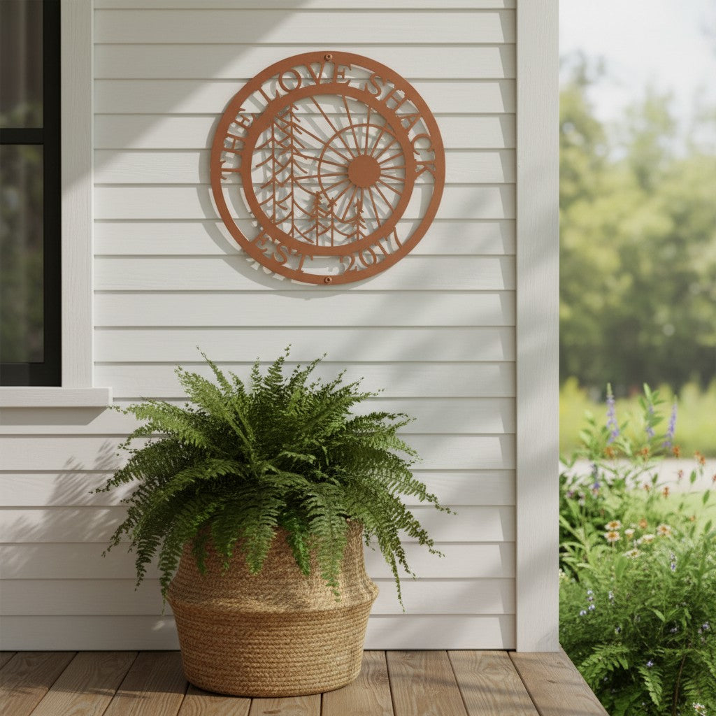 Personalized Tree with Weatherproof  Metal Wall Decor – Custom Family Name Indoor & Outdoor Sign – HouseSensationsArt – TTS