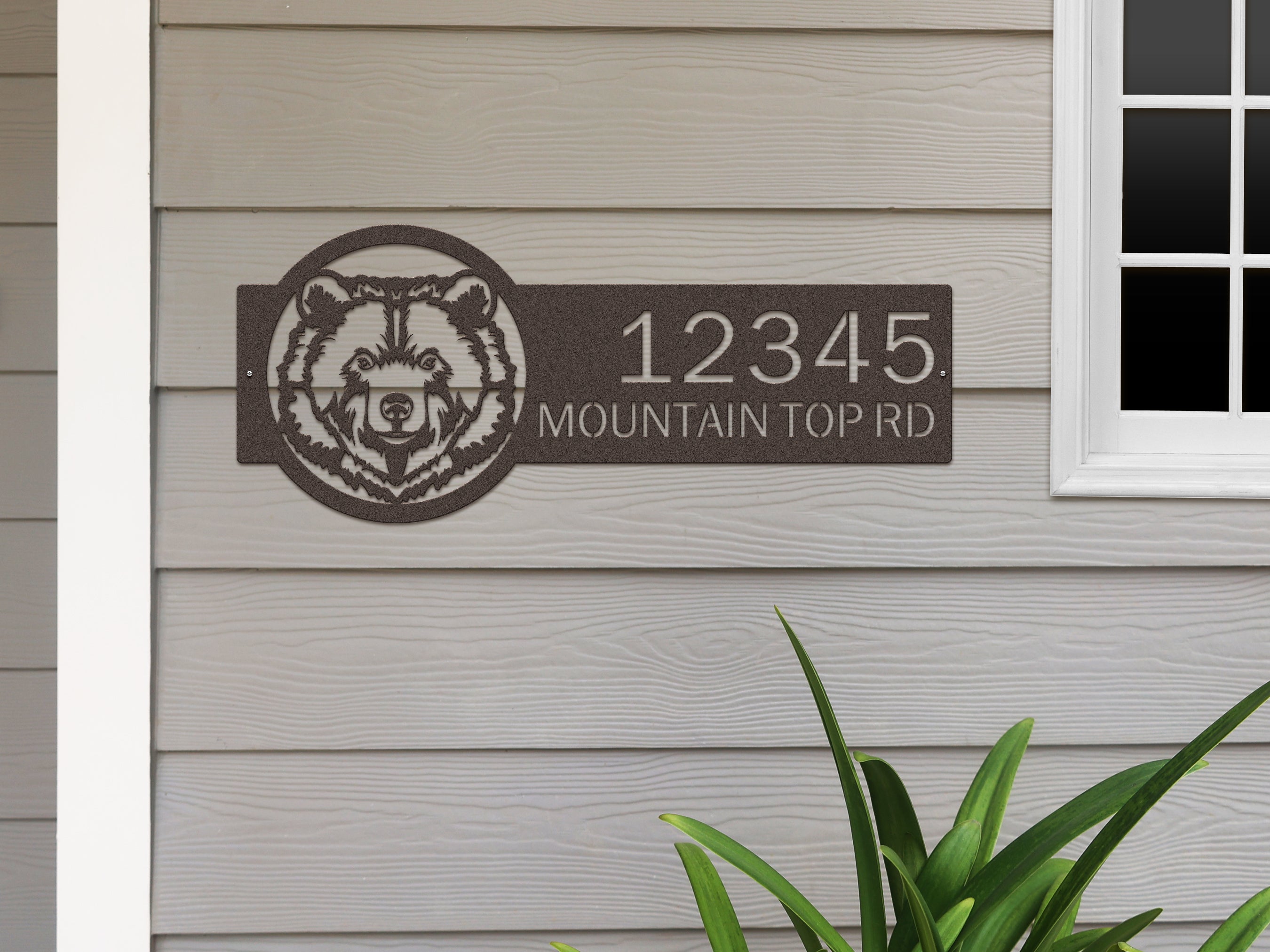 Bear Monogram Address Plaque, Cabin Street Number Sign, Metal House Numbers, hotsell Cabin Address Plaque