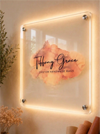 UV Printed Custom Acrylic Business Logo Sign, Office Wall Decor & Reception Plaque