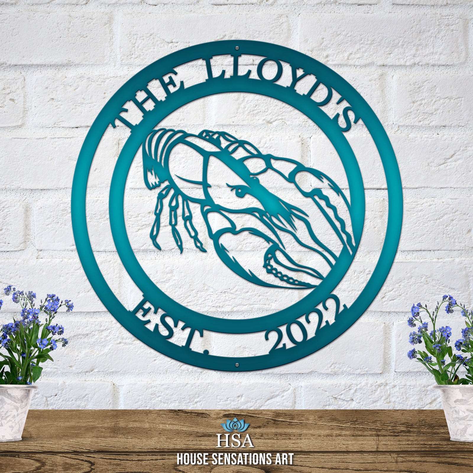 Personalized Crawfish Sign Nautical Decor House Sensations Art   