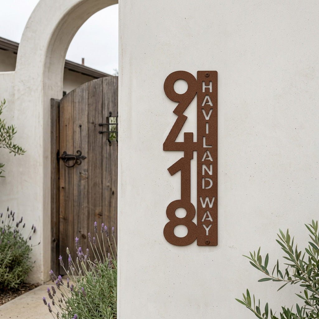 Letrero vertical con dirección de casa – Letrero personalizado con número de casa para buzón – Letreros de dirección para exteriores resistentes a la intemperie para decoración del hogar y regalo de inauguración