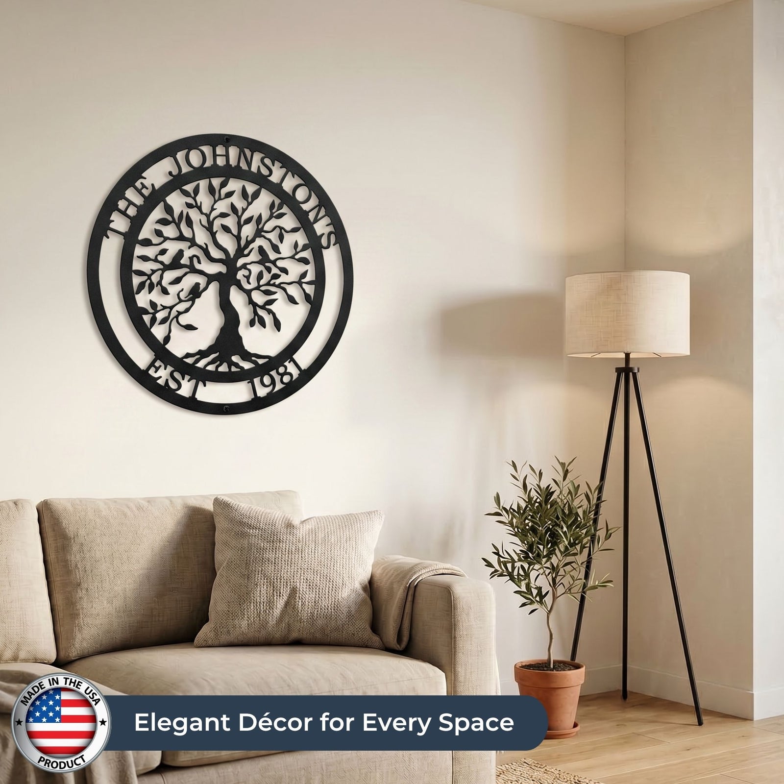 Letrero Metálico Personalizado con Nombre Familiar de Olivo y Fecha de Creación – Decoración Personalizada para Jardín y Hogar
