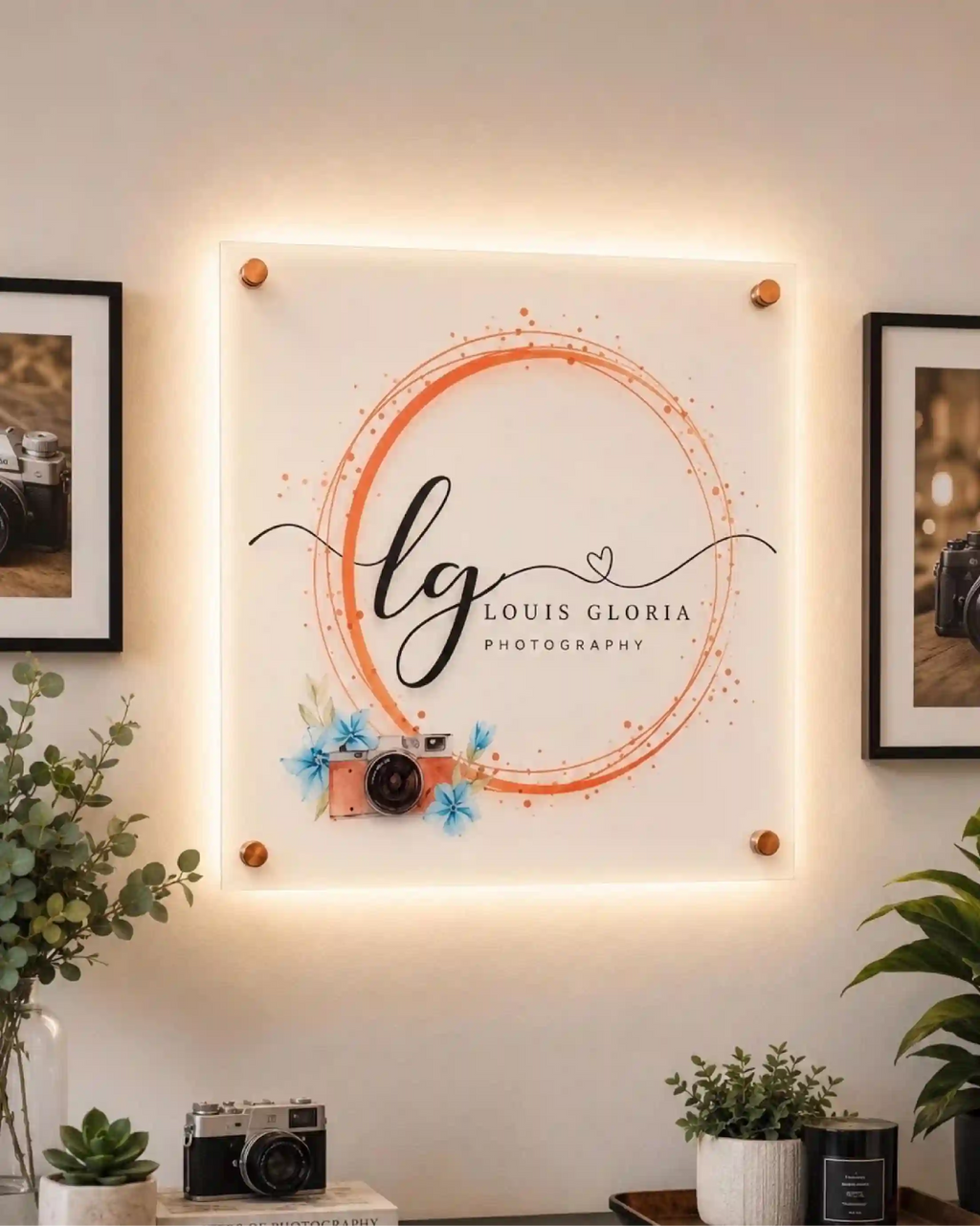 UV Printed Custom Acrylic Business Logo Sign, Office Wall Decor & Reception Plaque