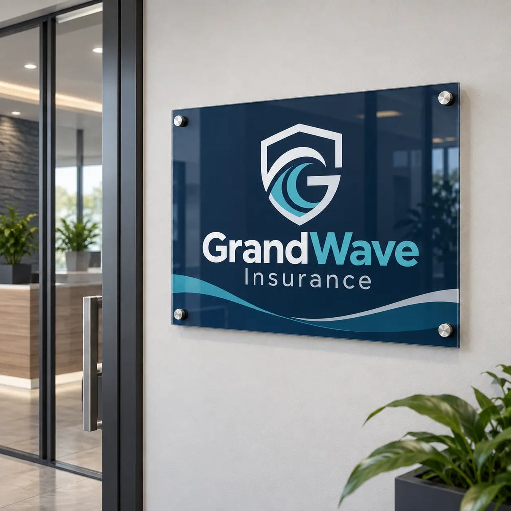Custom Business Sign, Acrylic Business Logo for Lobby & Office Decor