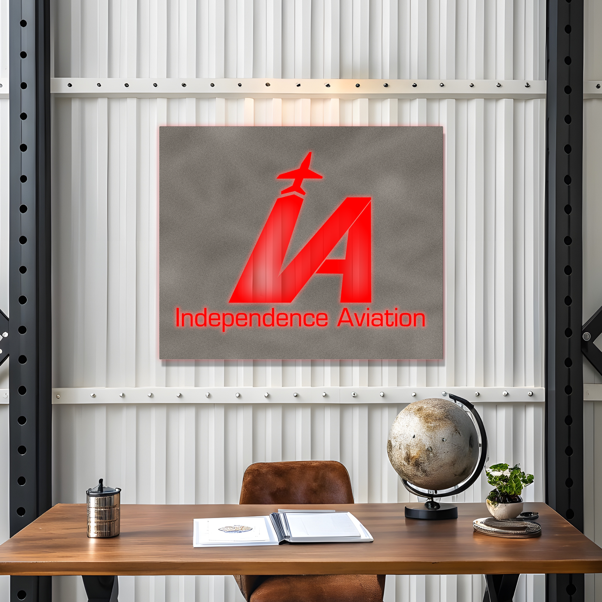 3D light box logo display - backlit business sign for branding and office decor