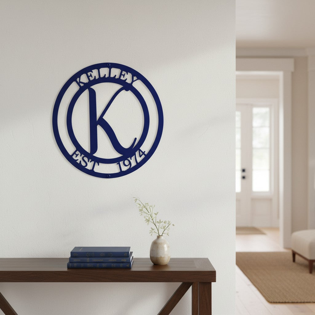 Monogram Metal Sign  Custom Family Name Wall Decor – HouseSensationsArt