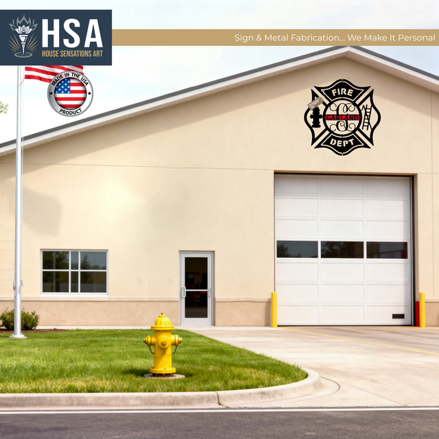 Firefighter Maltese Cross | Custom Metal Door Hanger Sign