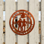 Letrero de rancho de vaquera y vaquera: placa metálica personalizada para número de casa