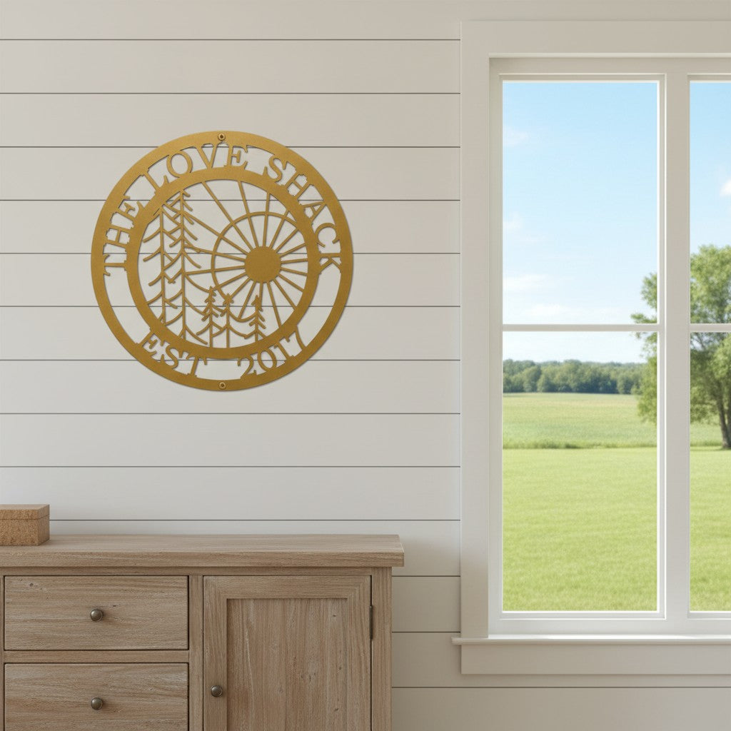 Personalized Tree with Weatherproof  Metal Wall Decor – Custom Family Name Indoor & Outdoor Sign – HouseSensationsArt – TTS