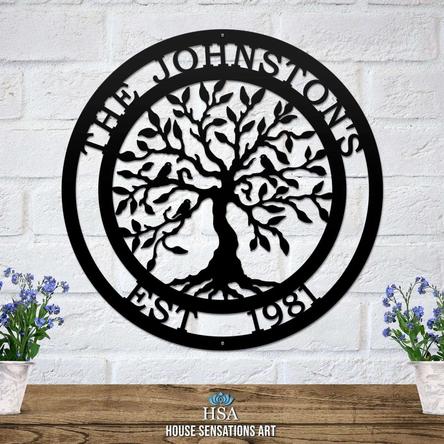 Olive Tree of Life Family Established Sign-Tree of Life Sign-HouseSensationsArt