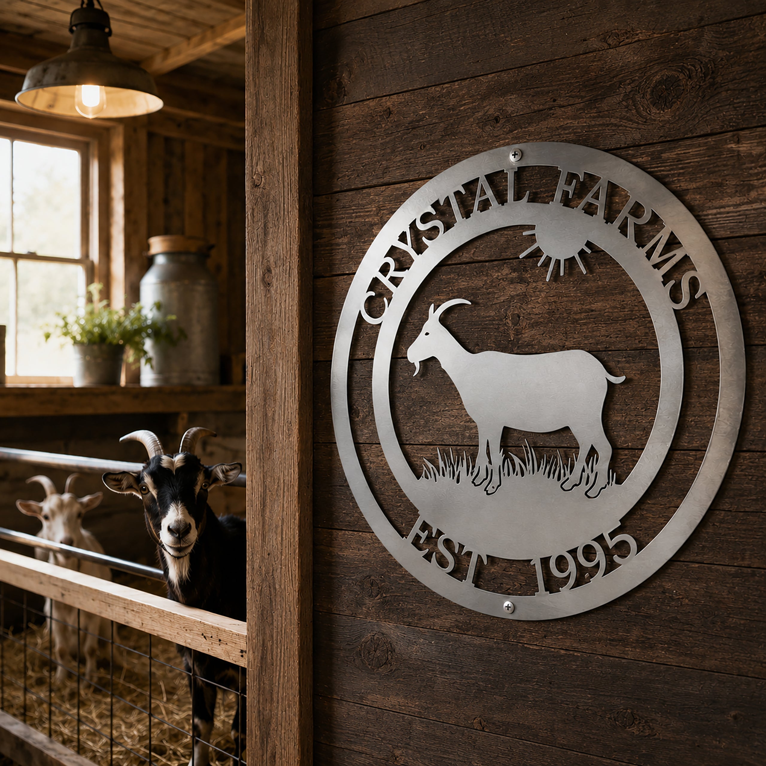 Custom Goat Metal Sign for Barns, Farmhouses & Outdoor Decor