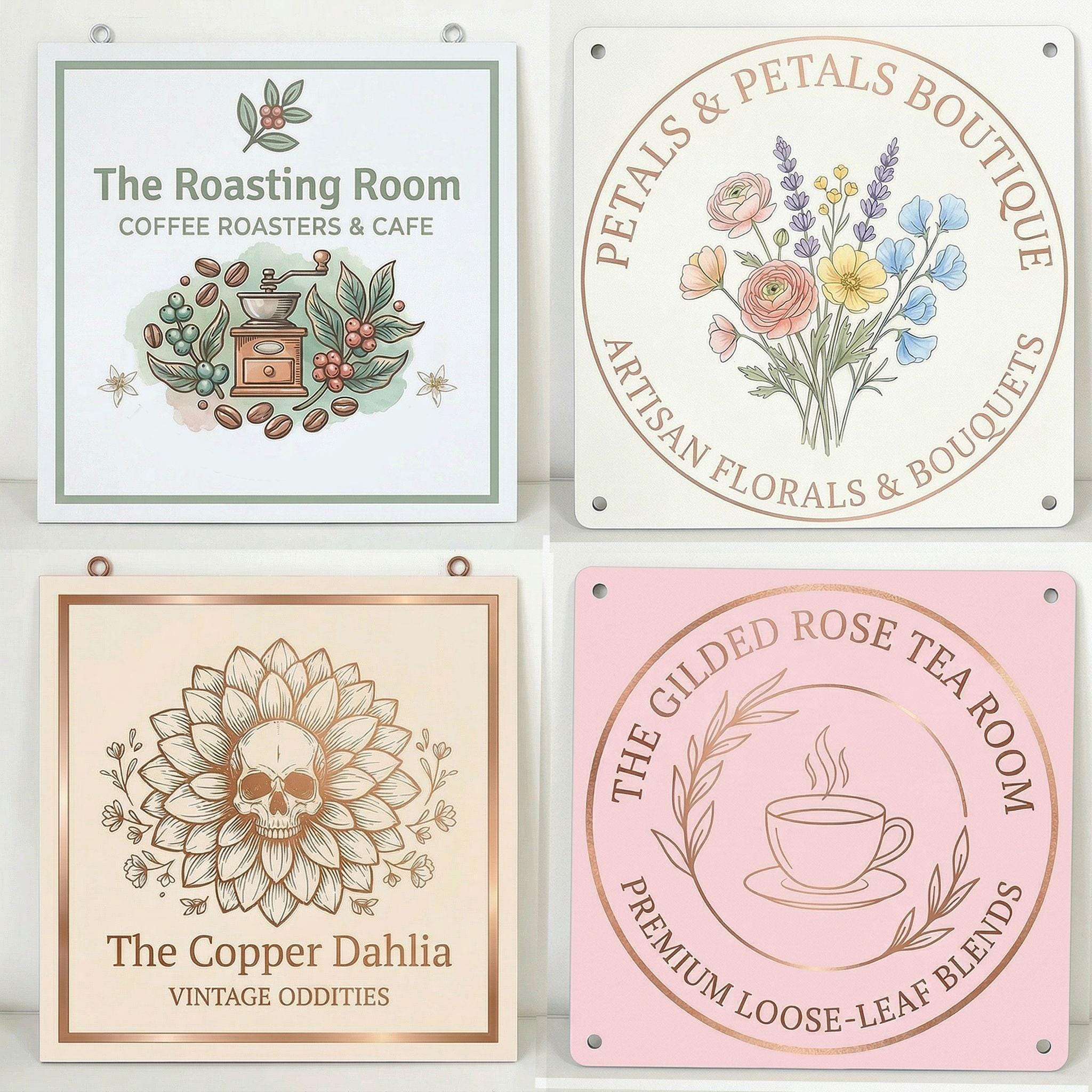 Custom Business Sign, UV-Printed Sign, Personalized Aluminum Composite Metal Business Logo Sign - Any Shape,