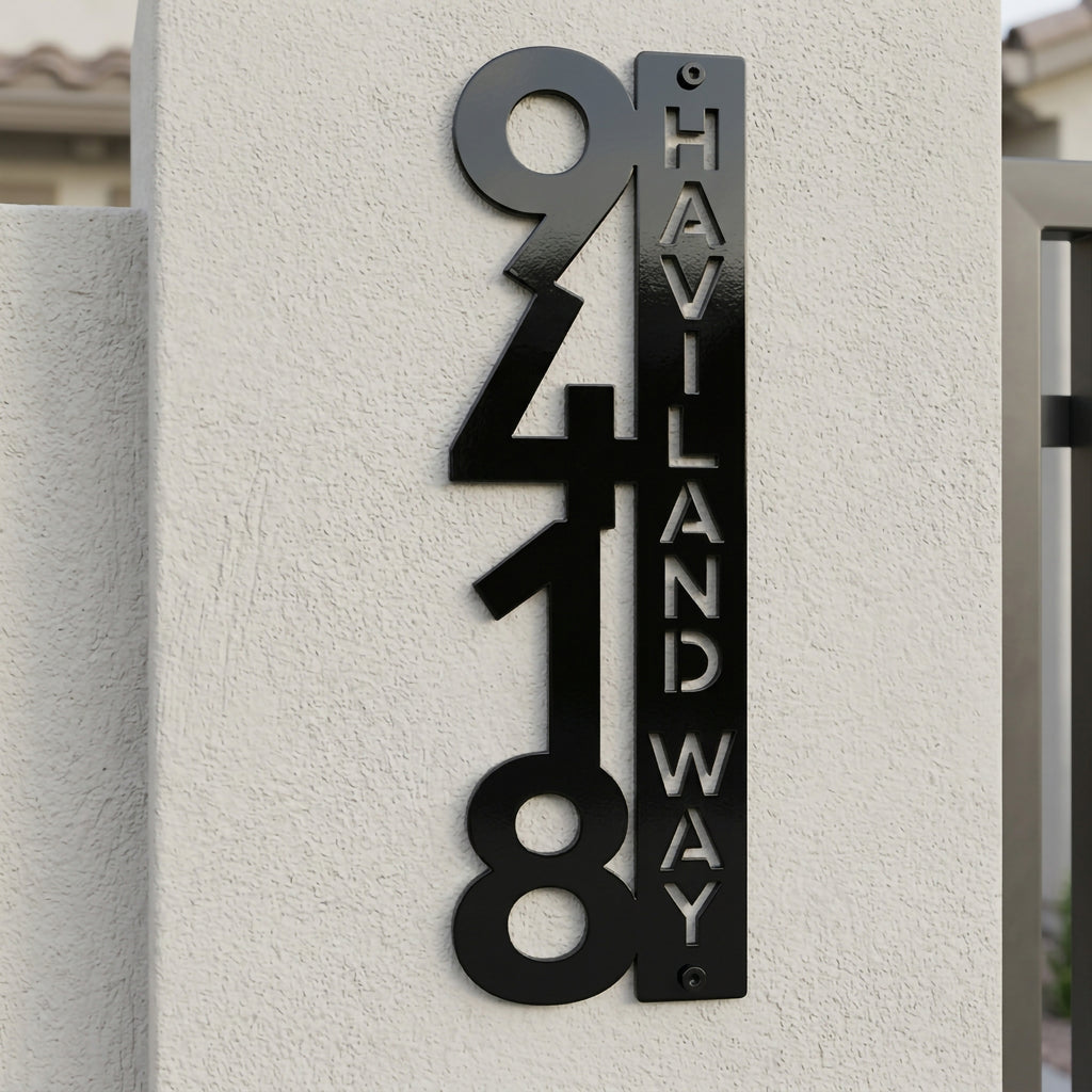 Letrero vertical con dirección de casa – Letrero personalizado con número de casa para buzón – Letreros de dirección para exteriores resistentes a la intemperie para decoración del hogar y regalo de inauguración