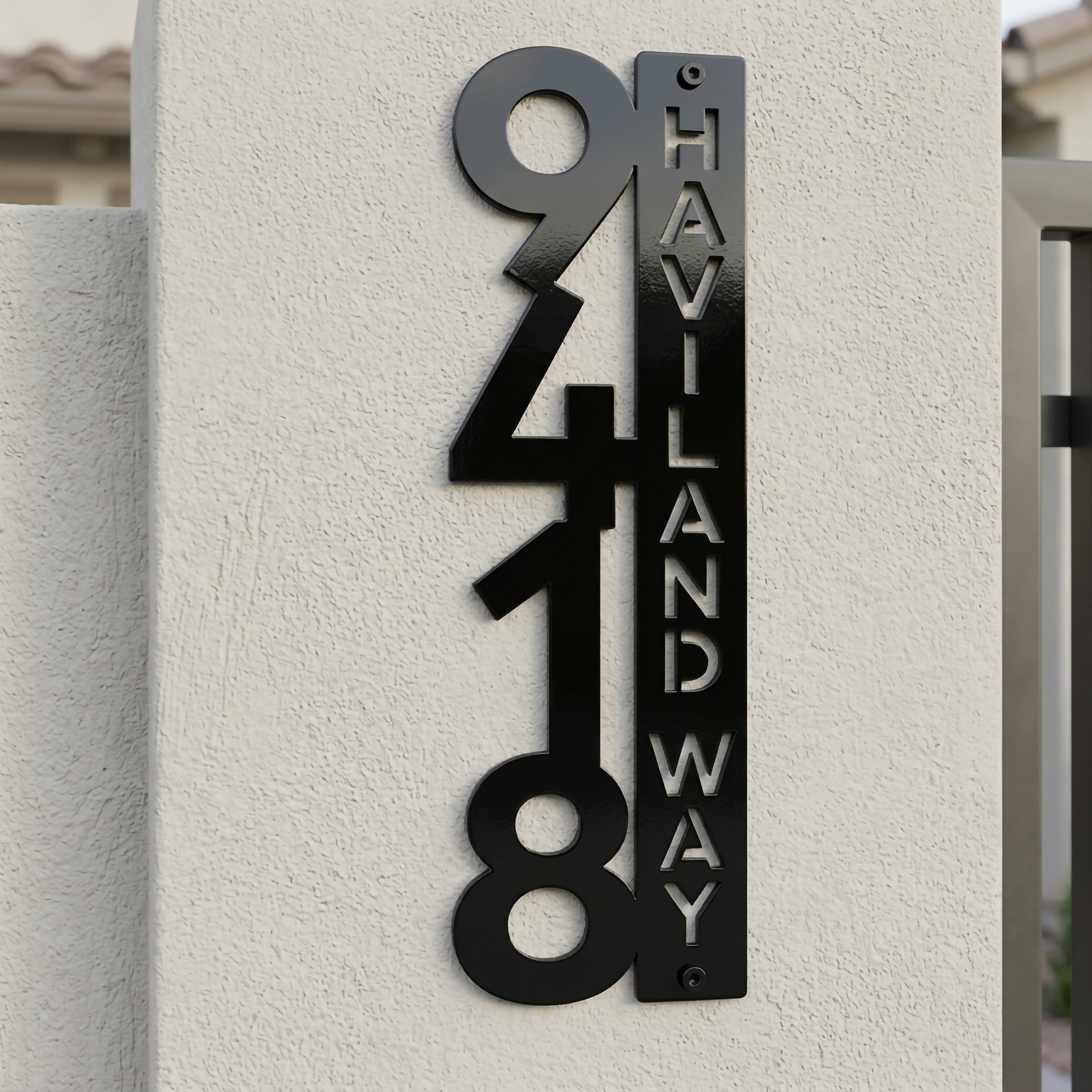 Letrero vertical con dirección de casa – Letrero personalizado con número de casa para buzón – Letreros de dirección para exteriores resistentes a la intemperie para decoración del hogar y regalo de inauguración