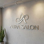 Custom 3D Individual Cut Brushed Aluminum Business Sign, Raised Logo Letters for Office Wall Decor