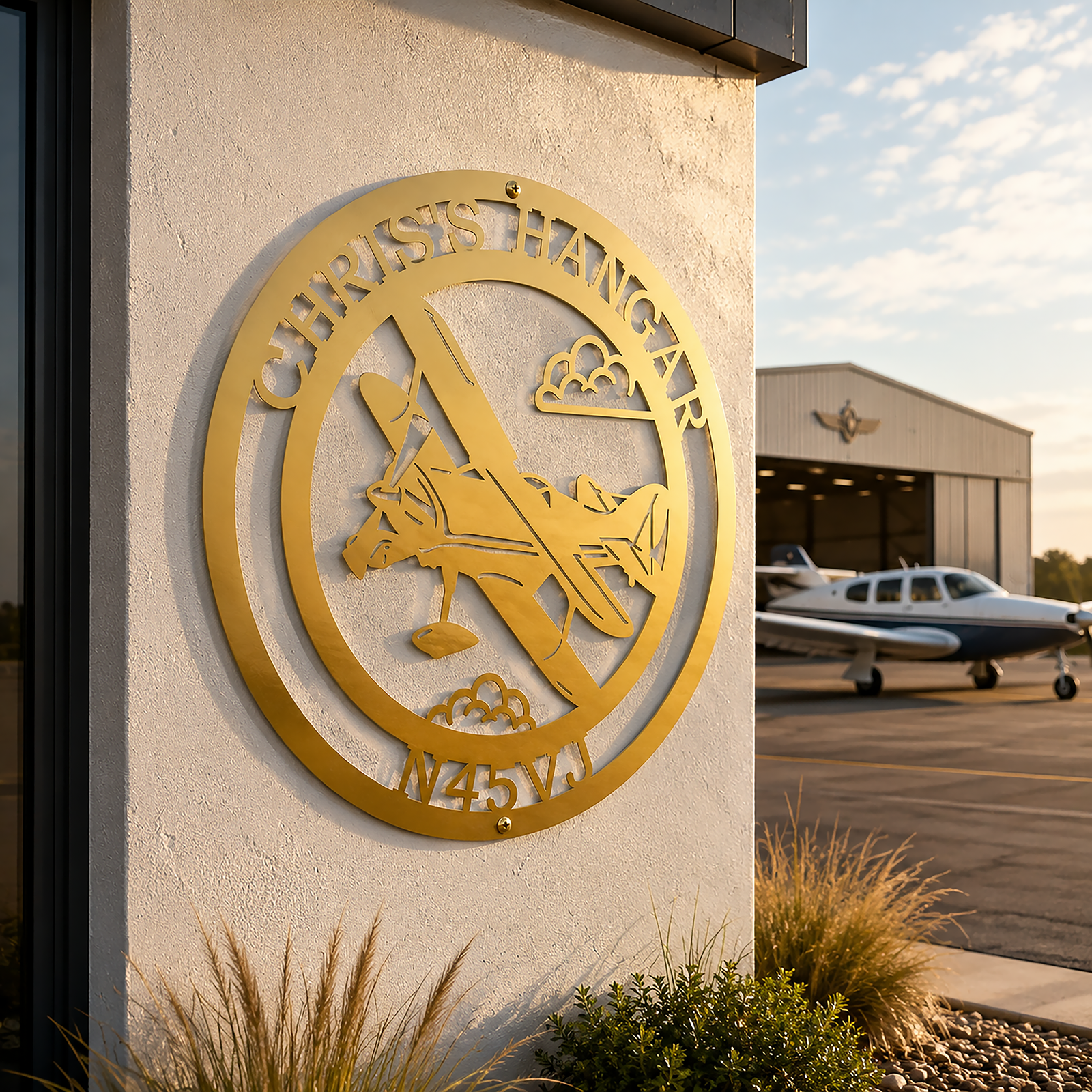 Letrero de avión personalizado – Arte de pared metálico personalizado para pilotos