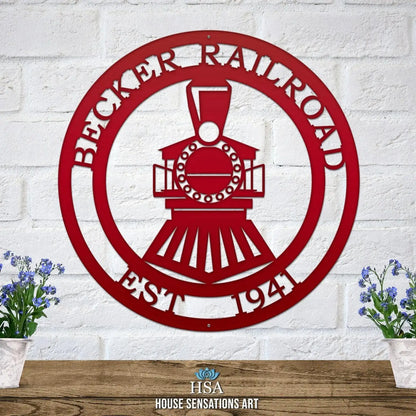 Personalized Train Sign Train Sign House Sensations Art