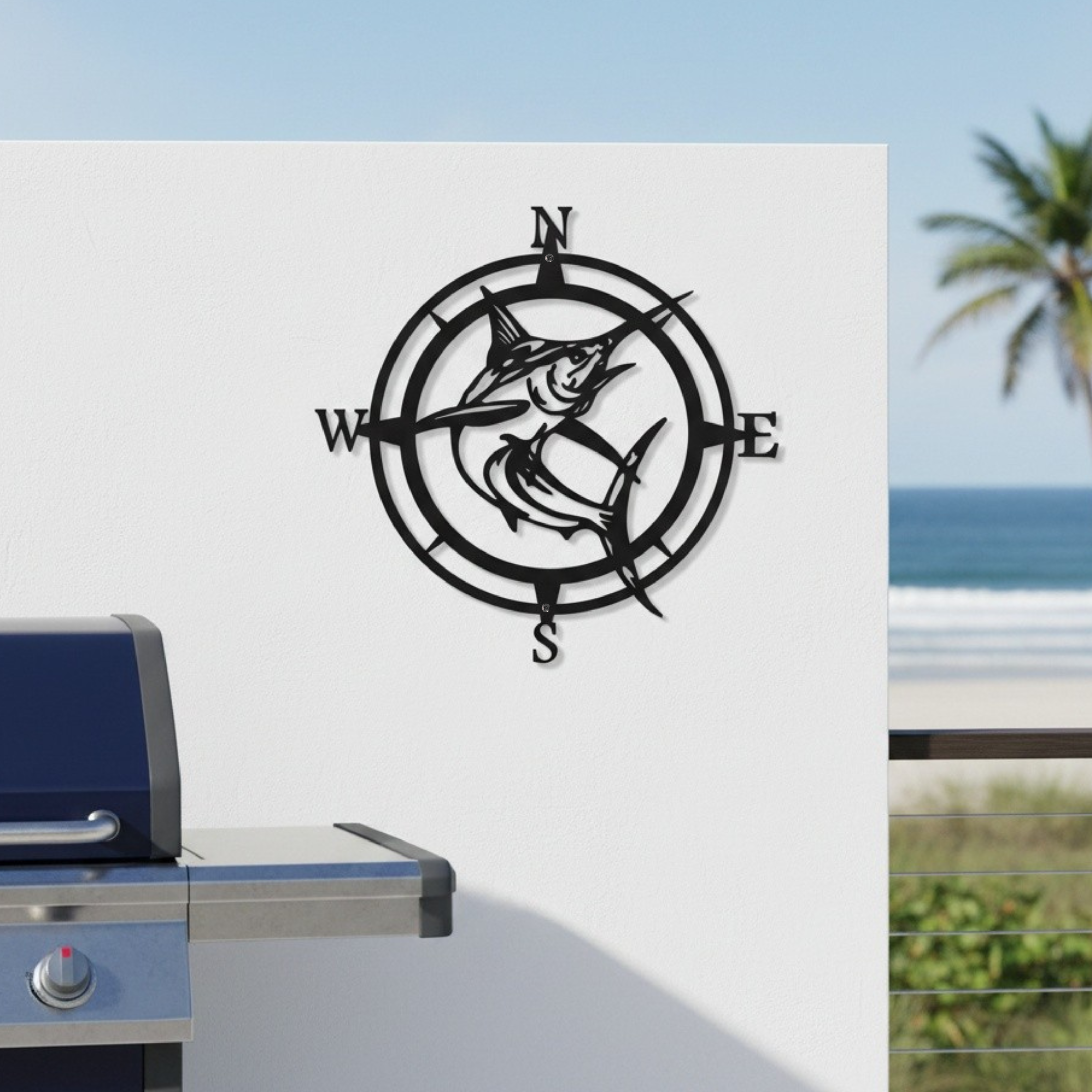 Personalized Marlin Wall Decor – Custom Nautical Metal Fish Wall Art