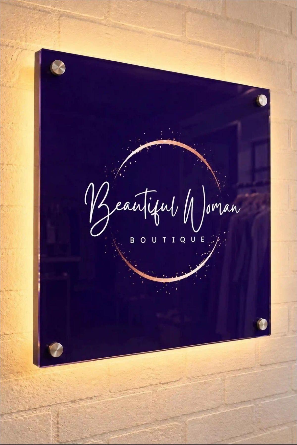 UV Printed Custom Acrylic Business Logo Sign, Office Wall Decor & Reception Plaque
