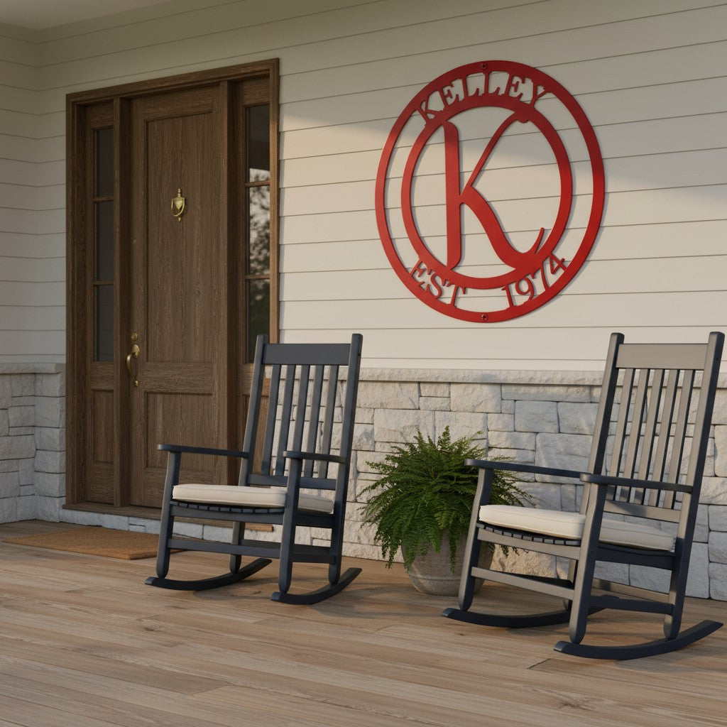 Monogram Metal Sign  Custom Family Name Wall Decor – HouseSensationsArt