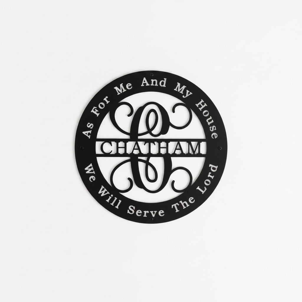 Custom Family Name Metal Sign with Biblical Quote for Home Decor