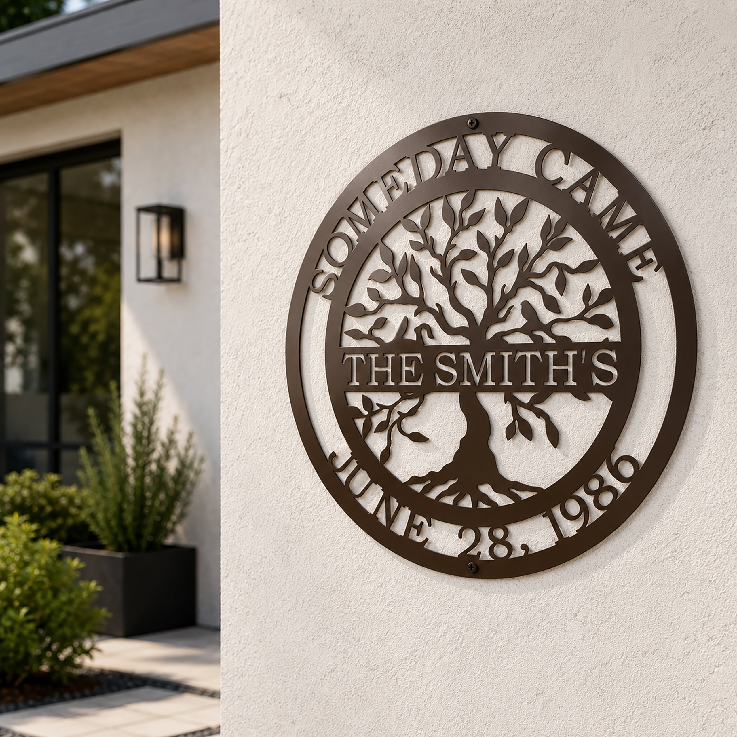 Custom Tree of Life Metal Sign with Family Name for Home Wall Decor