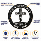 The image is a detailed description of a metal sign with various features and specifications, including the material, precision, weather resistance, and mounting options.